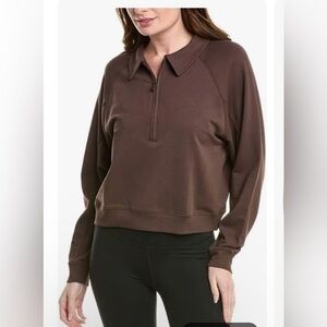 LYR by Splendid Tan Half Zip-Up Pullover Top Size Small NWOT